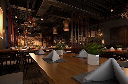 黄岩简约大气中式风格餐厅设计装修效果图
