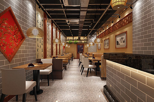 黄岩传统中式餐厅餐馆装修设计效果图