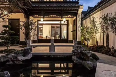 黄岩现代中式别墅的庭院设计如此美丽
